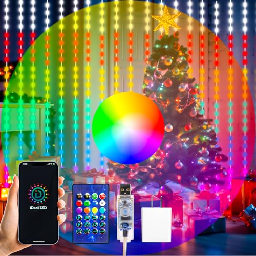 300-LED curtain string light with remote, 9.8 x 9.8 ft, 8 modes