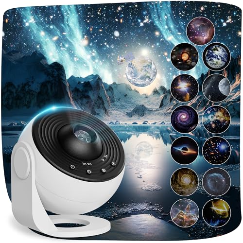 13-in-1 galaxy star projector night light with timer for bedroom