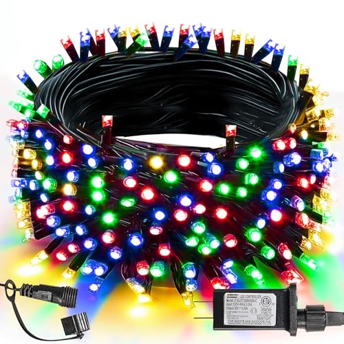 66-ft 200-LED multicolor outdoor Christmas string lights with 8 modes