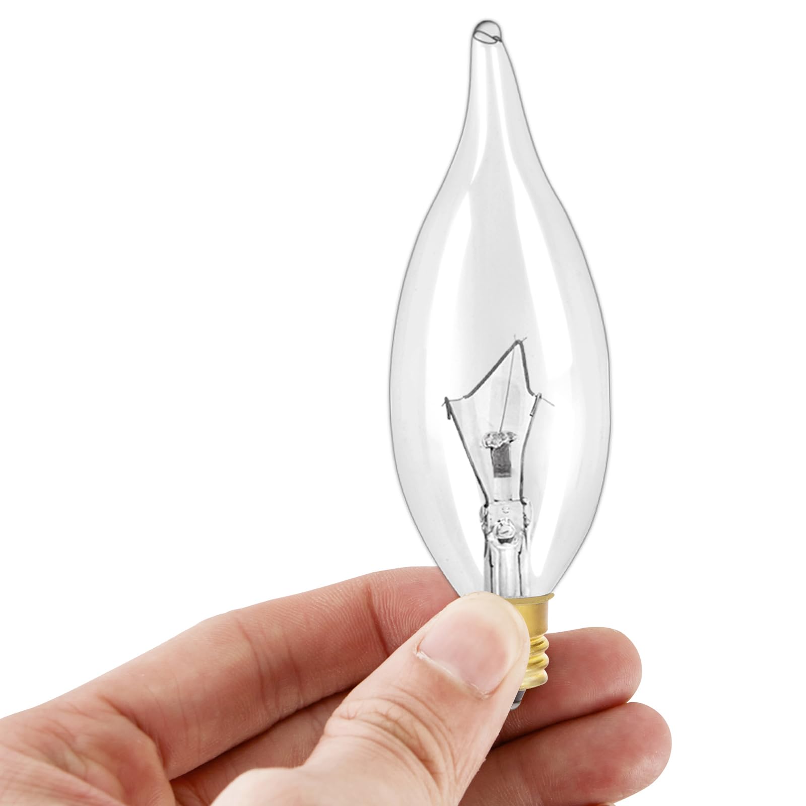 12-Pack E12 Candelabra Bulbs 60W Incandescent – B10 Clear Candle Shape, Dimmable 120V for Chandeliers & Ceiling Fans