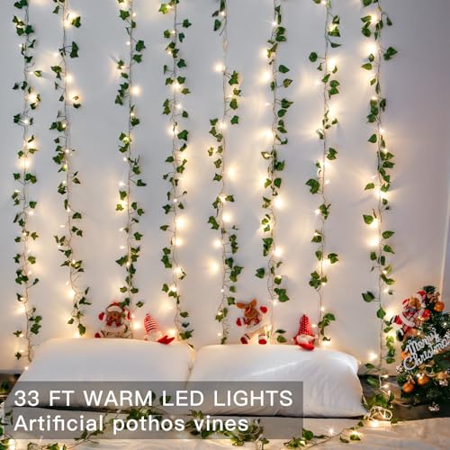 Pothos vine string light, 33 ft, 100 LEDs with remote control