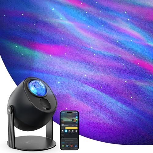 Smart aurora star projector night light with 52 scenes, white noise