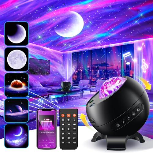 Galaxy aurora projector night light with Bluetooth speaker