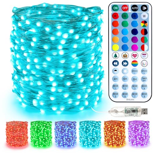 33 ft RGB color-changing string lights, 100 LED USB with music sync