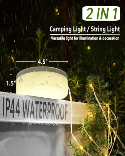 Solar outdoor string light, 4-in-1 camping lantern, 8 modes
