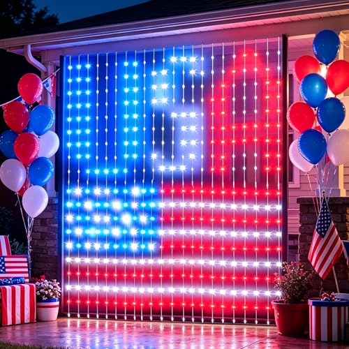 Smart color-changing curtain string light, 400 LED, app control