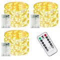 3-pack 78 ft battery string lights, 240 LED with remote and 8 modes