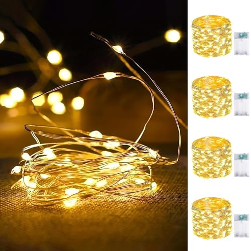 16Ft LED fairy string lights 4-pack with timer, indoor outdoor use