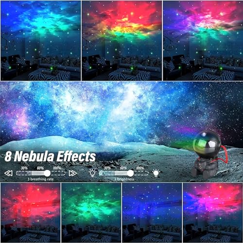 Astronaut galaxy projector night light with 270-degree rotation