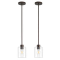 Oil-rubbed bronze pendant lights, set of 2, kitchen decor fixture