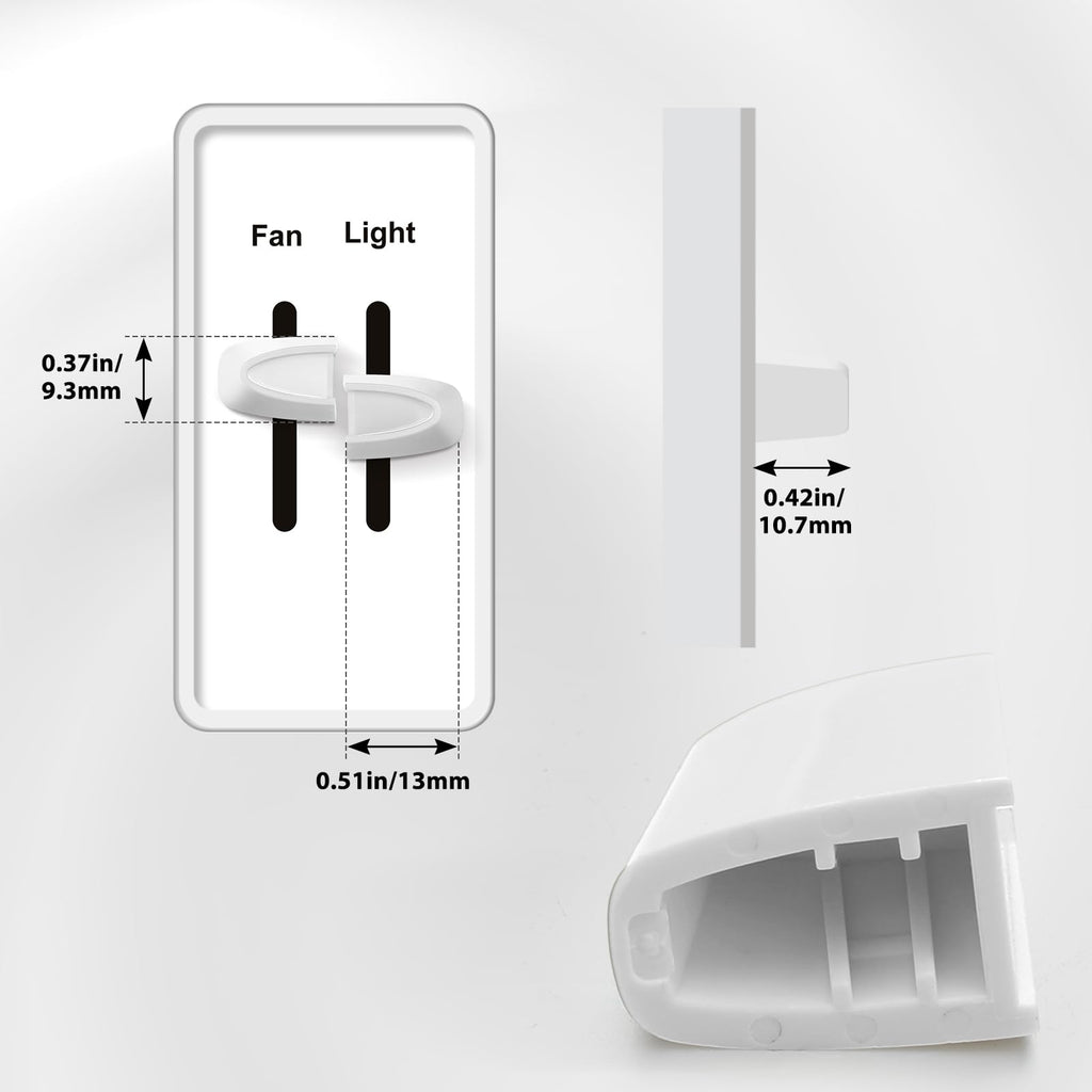 2-Pack Dimmer Switch Knobs White – Split Design, Easy Install, Plastic Construction for Lutron Skylark Fan & Light Control