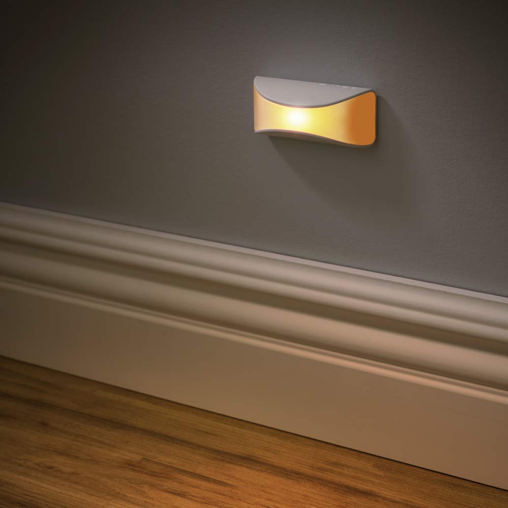 2-Pack LED Night Light Wireless Battery Powered – Dusk to Dawn, Amber Sleep Friendly, Auto On/Off for Stairs & Hallways
