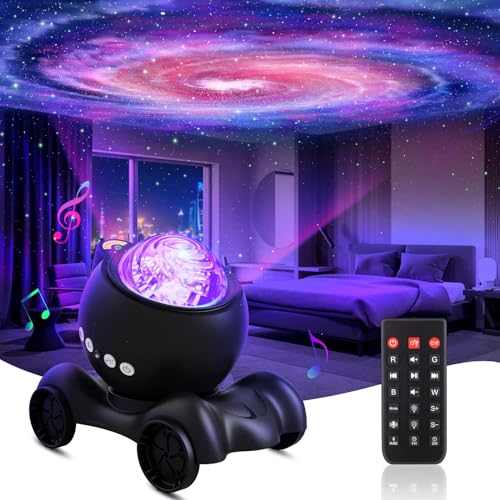 Aurora star projector night light with built-in Bluetooth speaker and white noise