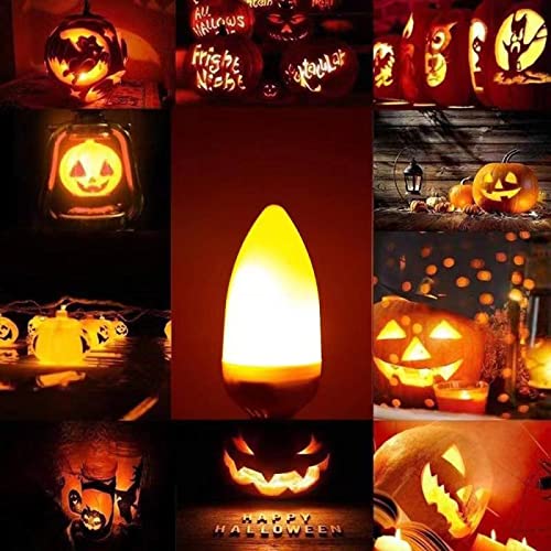 Dervacle LED Flame Effect Bulbs E26 – 4W Flickering Candelabra, 3 Modes, Gravity Sensor, Warm 1400K for Vintage Indoor Outdoor Decor