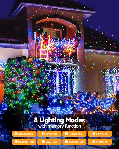 Multicolor waterproof string light, 33 ft, 100 LED, 8 modes