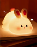 Squishy bunny night light for kids with touch control