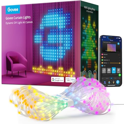 Smart RGBIC curtain string light, 520 LEDs, IP65 waterproof