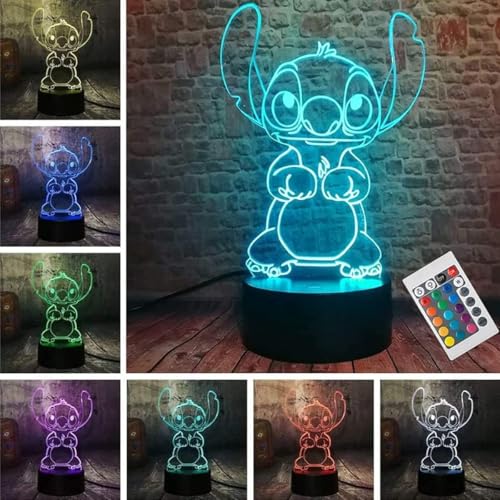 3D illusion night light with 16 color modes for kids' rooms