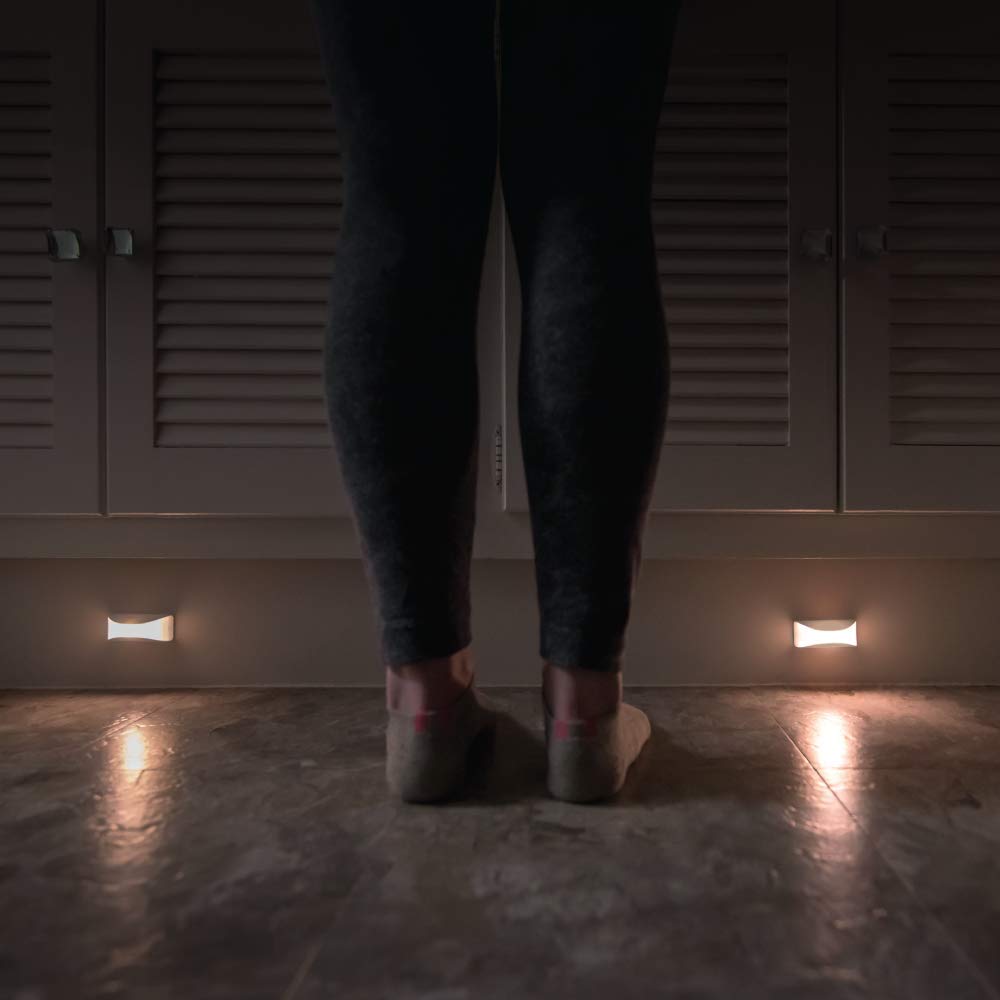 2-Pack LED Stair Lights White – Motion Activated, Battery Powered, Wireless Night Lighting for Steps & Hallways