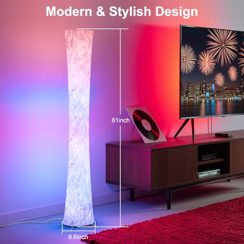 61-inch smart RGB corner floor lamp with music sync and 16 million color options
