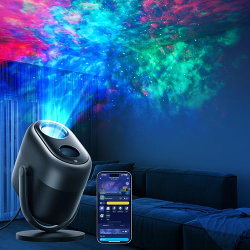 7-zone nebula star projector night light with white noise
