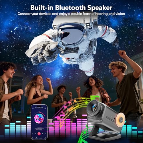 HD 3D galaxy projector night light with Bluetooth speaker, 60 themes