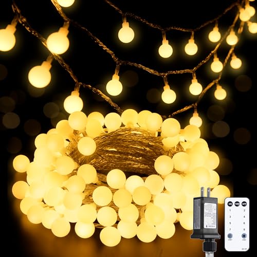 Connectable globe string light, 33ft warm white with remote and 8 lighting modes