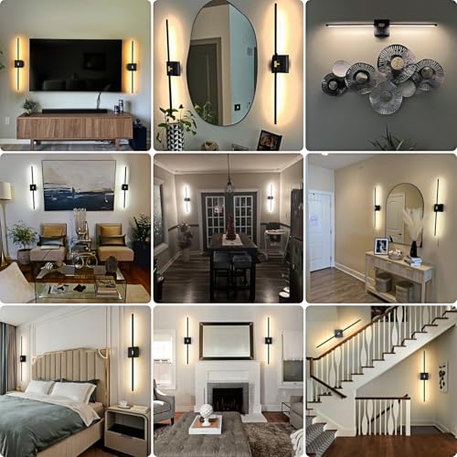 Set of 2 rechargeable wireless wall sconces with 360-degree rotation for decor