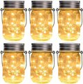6-pack hanging mason jar solar string lights for outdoor patio and garden