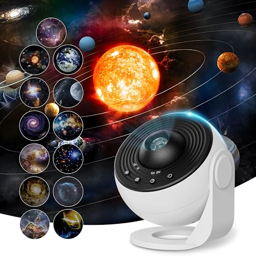 13-in-1 planetarium star projector night light with constellation discs