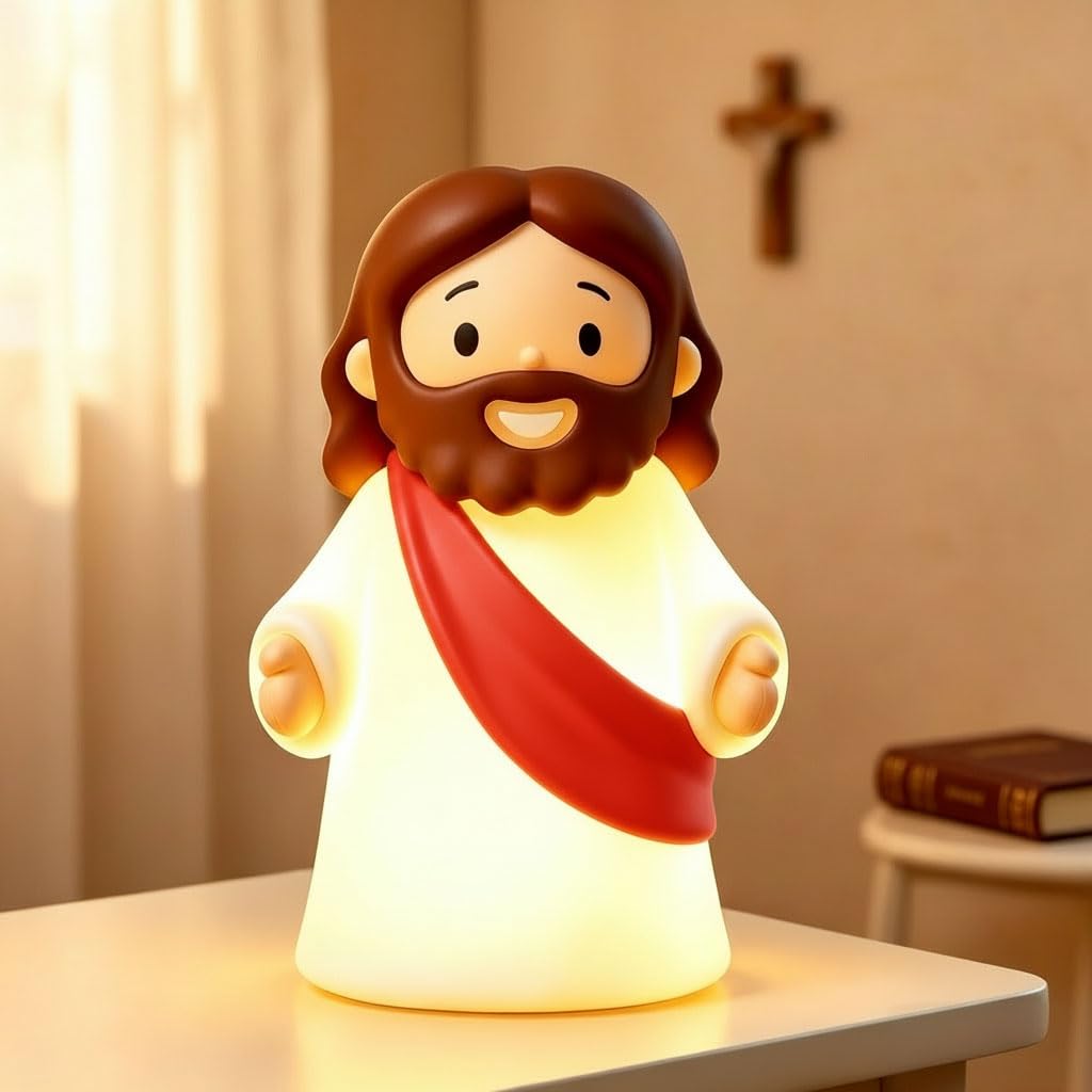 Rechargeable dimmable silicone night light for religious gifts