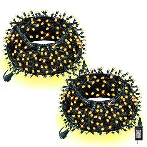 132 ft plug-in string lights, 400 LED with 8 modes for tree decor