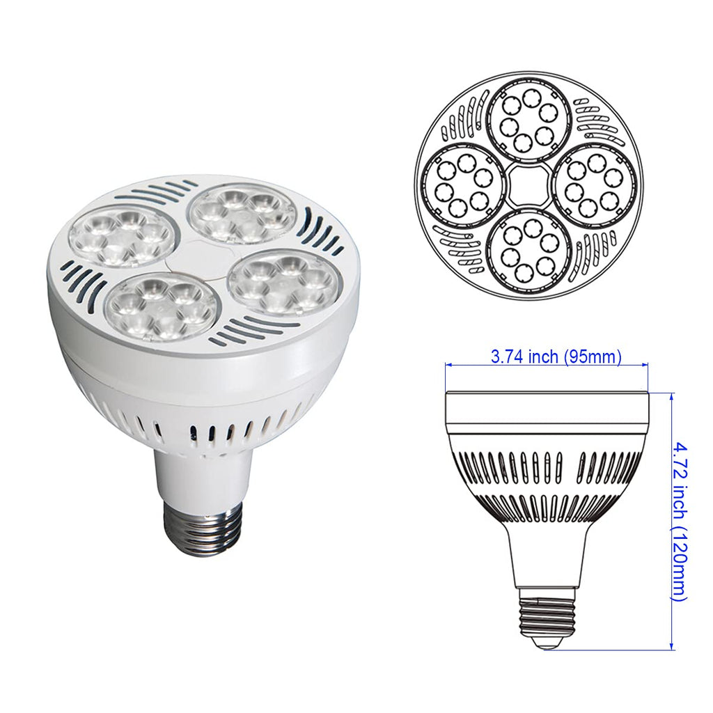 VAKESUN LED PAR30 Spotlight 35W – 2900 Lumens, 10000K Cool White, 45° Beam Angle for Jewelry & Commercial Lighting