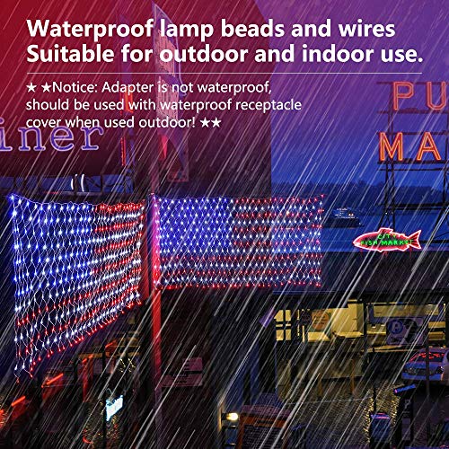420-LED patriotic American flag outdoor string light