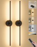 Set of 2 wireless rechargeable wall sconces, dimmable for home decor