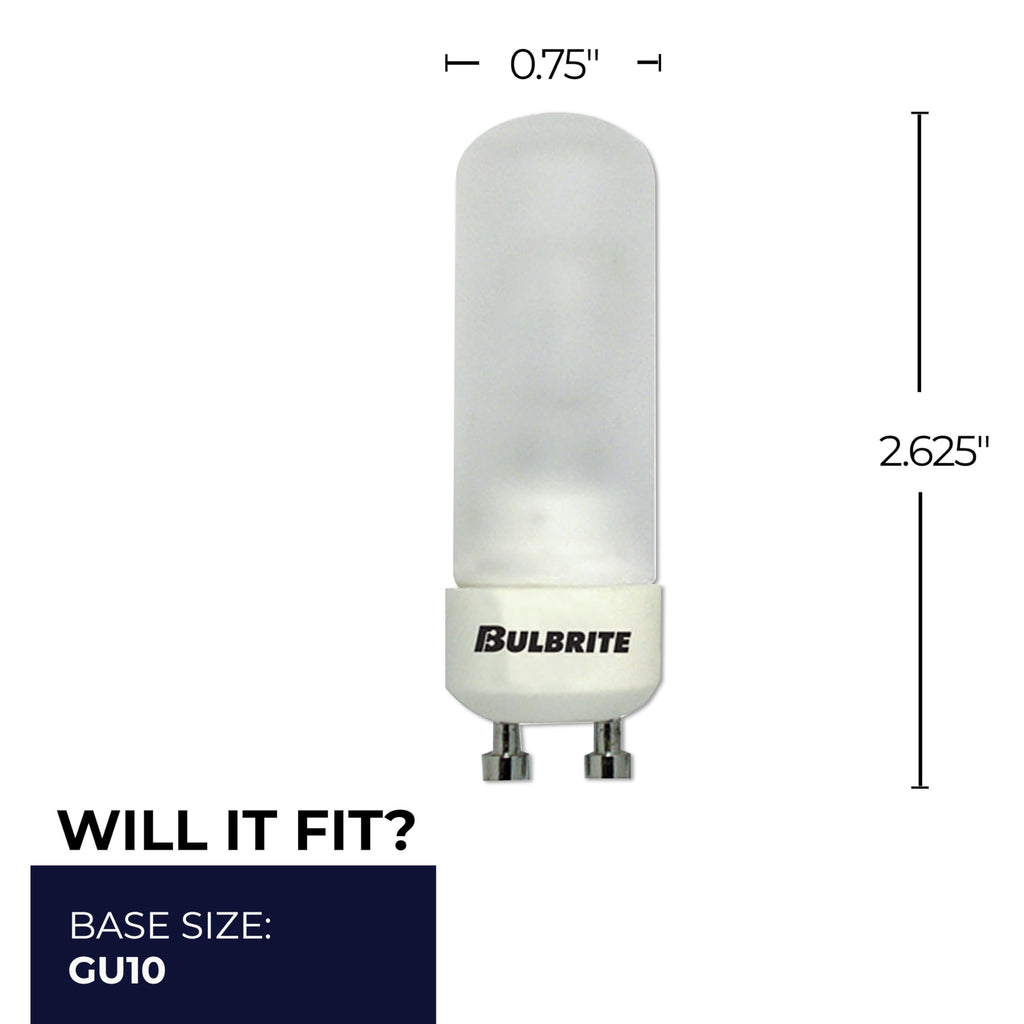 Bulbrite Q50FR 50W Halogen GU10 Bulb – 120V Frosted DJD Type Tubular for Track Lighting & Recessed Fixtures