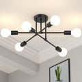 Black 22-Inch Sputnik Chandelier, 6-Light Fixture for Decor