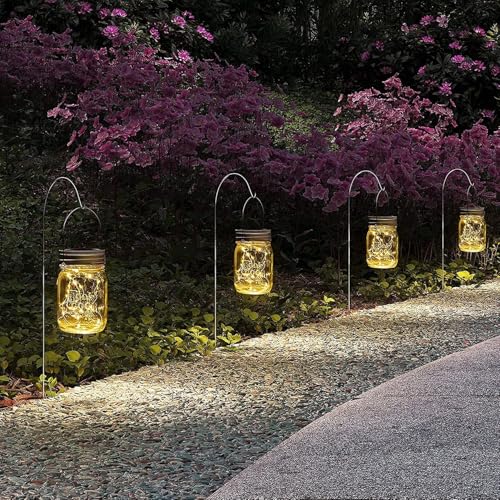 6-pack hanging mason jar solar string lights for outdoor patio and garden