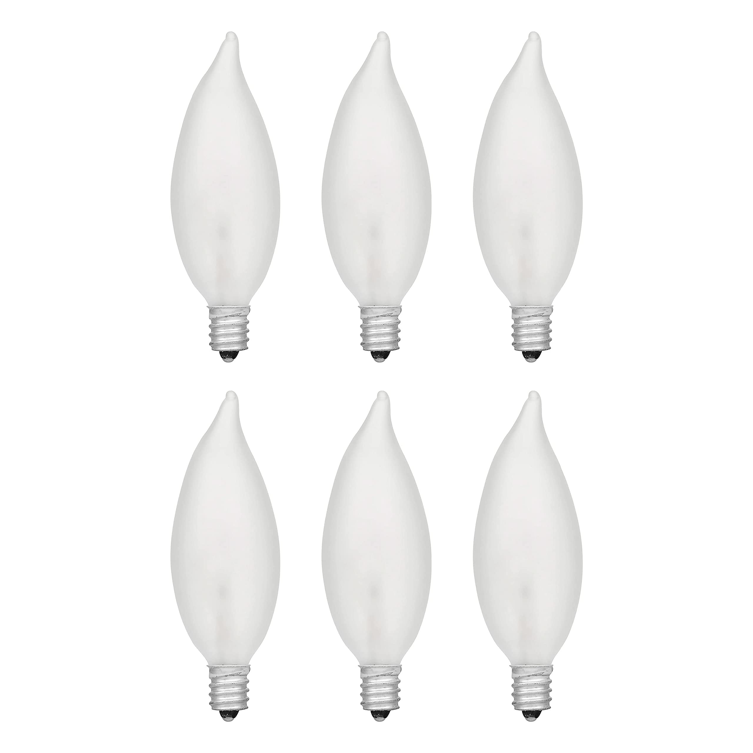 6-Pack Sylvania Double Life Incandescent B10 Bulbs – 40W Dimmable, Candelabra Base, 285 Lumens, Frosted for Chandeliers & Fixtures