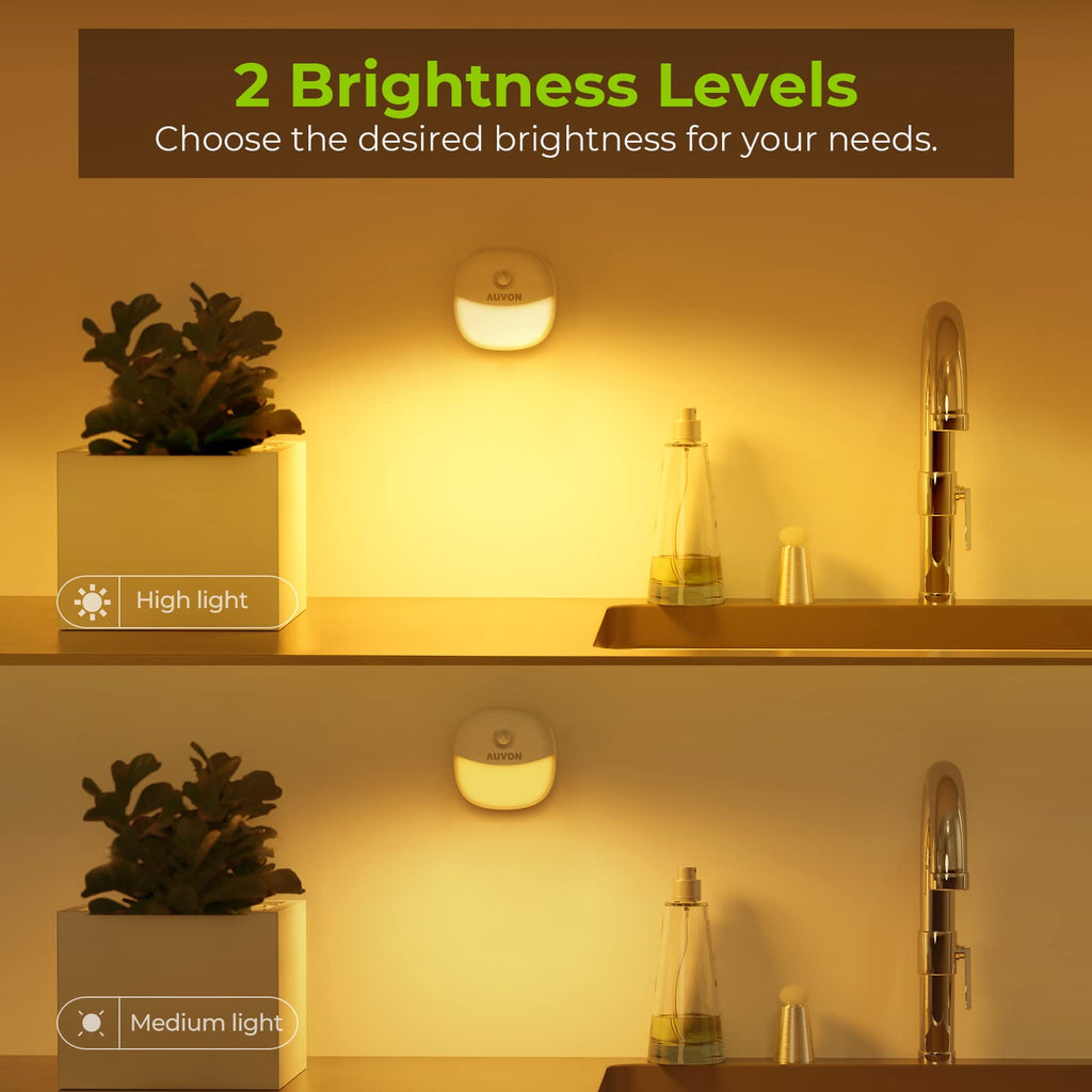2-Pack LED Night Light Rechargeable – Motion Sensor, Dusk to Dawn, Warm White Stick-On for Closets & Hallways
