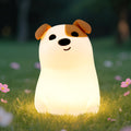 Squishy puppy silicone night light with RGB mode and adjustable brightness