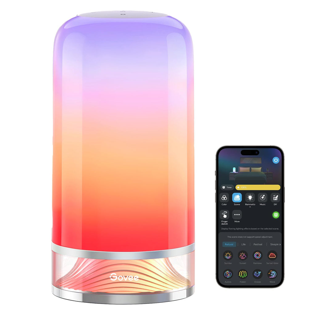 Smart RGBIC touch table lamp with 64 scene modes and Alexa compatibility