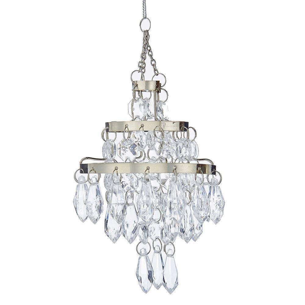 Miniature chandelier-style hanging ornament for holiday tree decor