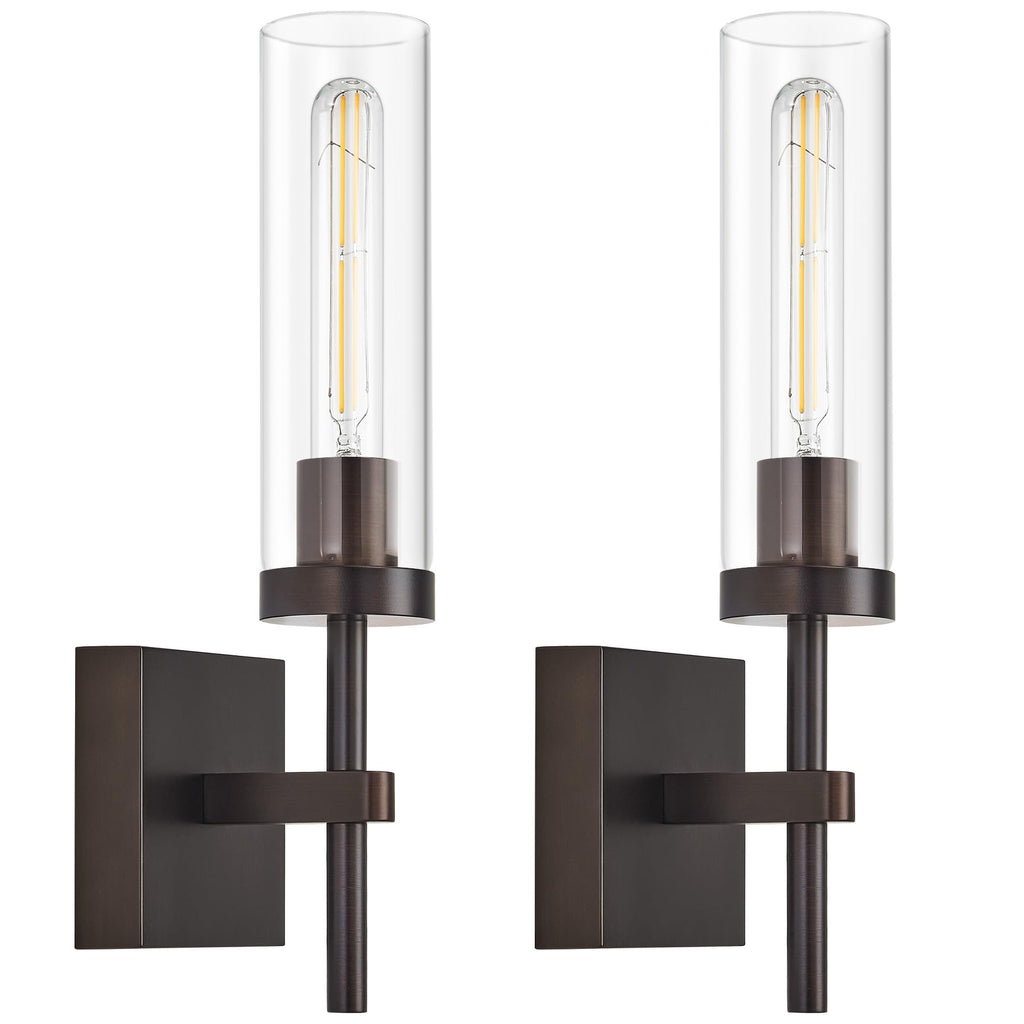 Oil-rubbed bronze cordless wall sconce set for home decor