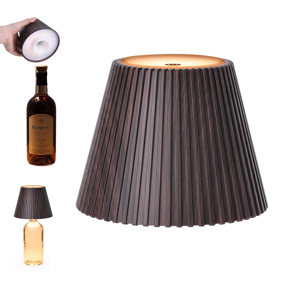 Cordless touch table lamp with 3 brightness levels for nightstand and bar decor
