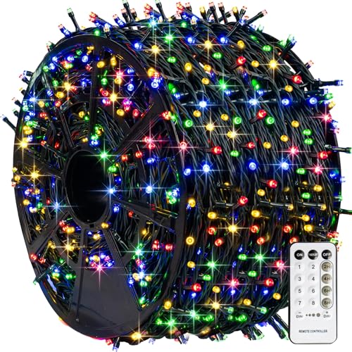 328-ft 1000-LED multicolor outdoor Christmas string lights with 8 modes