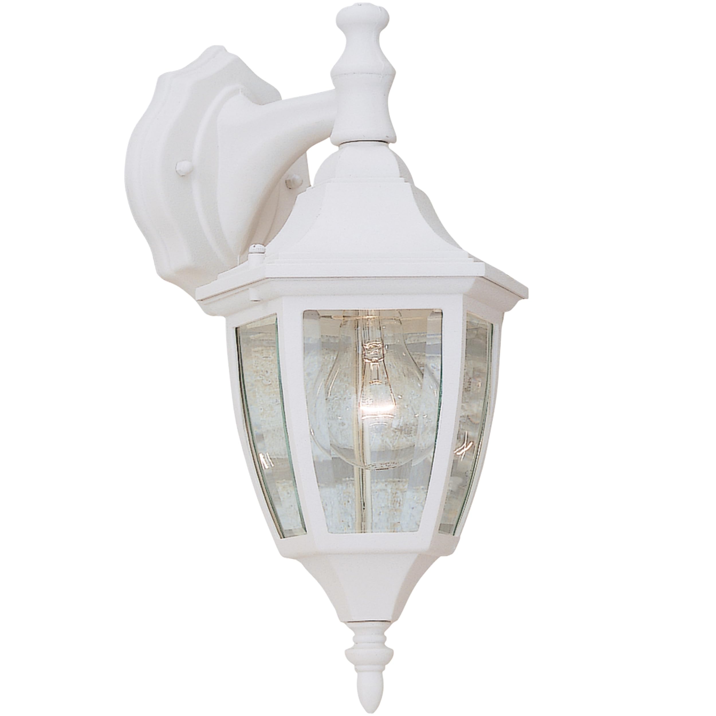 Designers Fountain 14.25" Outdoor Wall Lantern Sconce – Waterbury White Exterior Light Fixture for Front Door, Patio & Porch