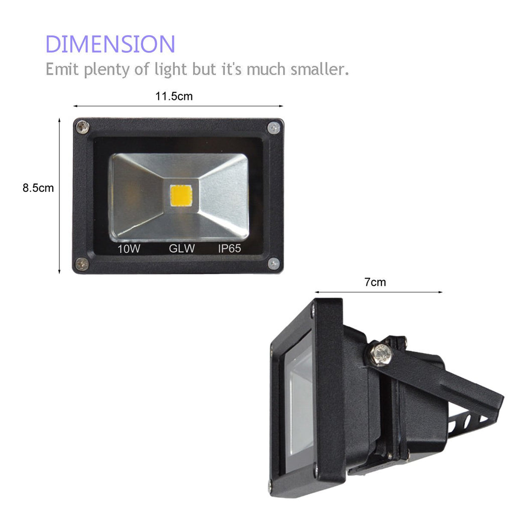 GLW 10W 12V LED Flood Light – 750LM, Warm White, IP65 Waterproof, AC/DC Compatible for Outdoor Security & Landscape