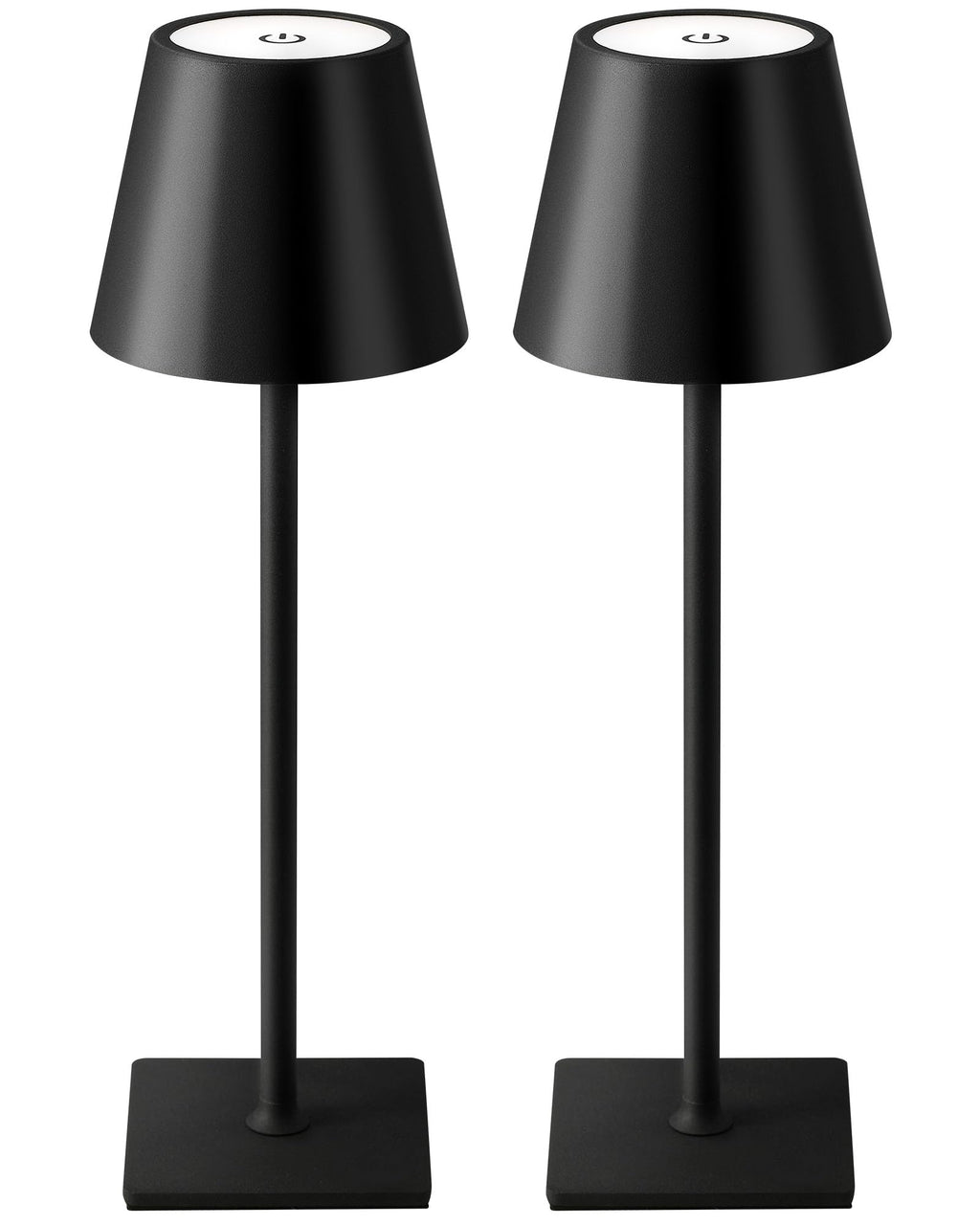 2-pack cordless LED table lamps with 3-color stepless dimming