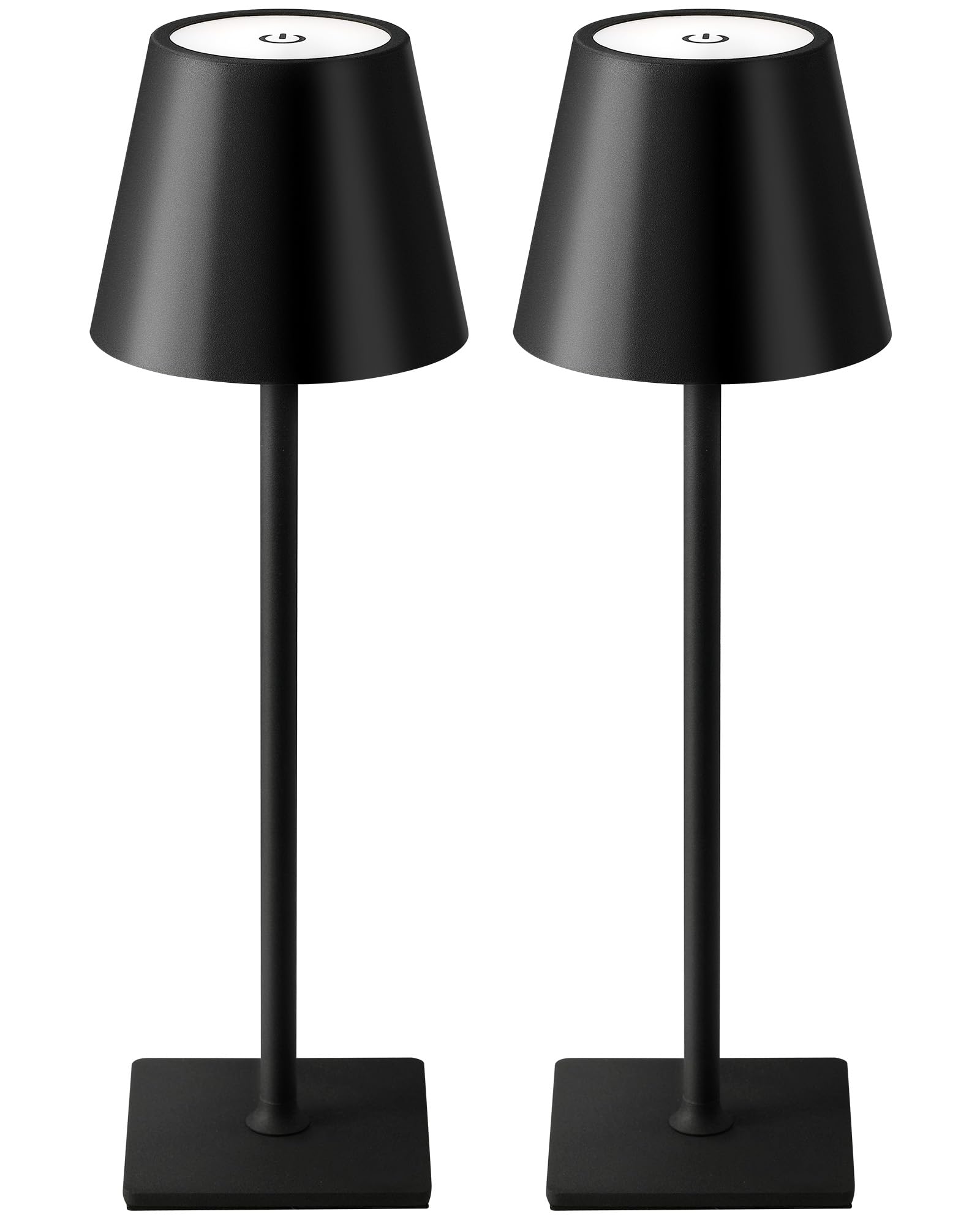 2-pack cordless LED table lamps with 3-color stepless dimming